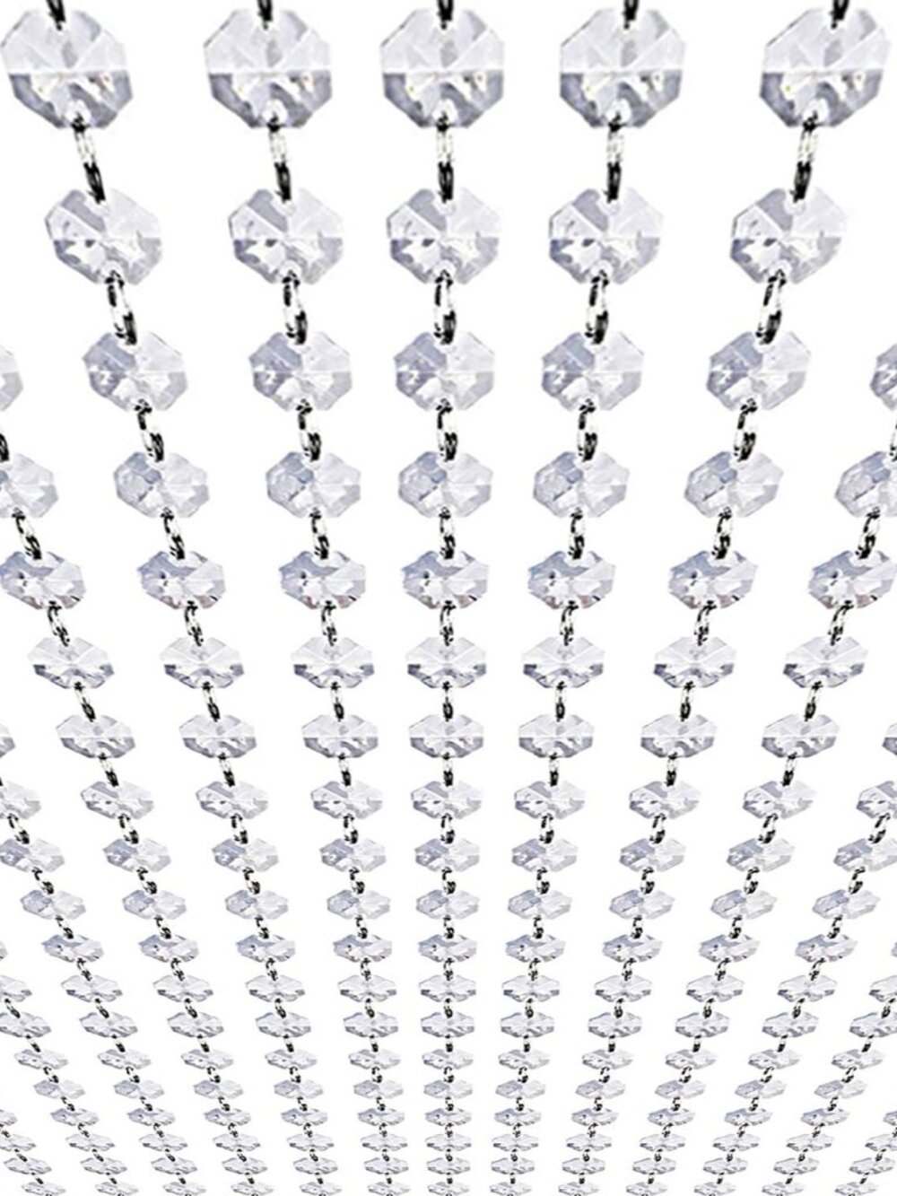 99ft Acrylic Crystal Garland Strands - Hanging Chandelier Gem Bead Chain - 14mm